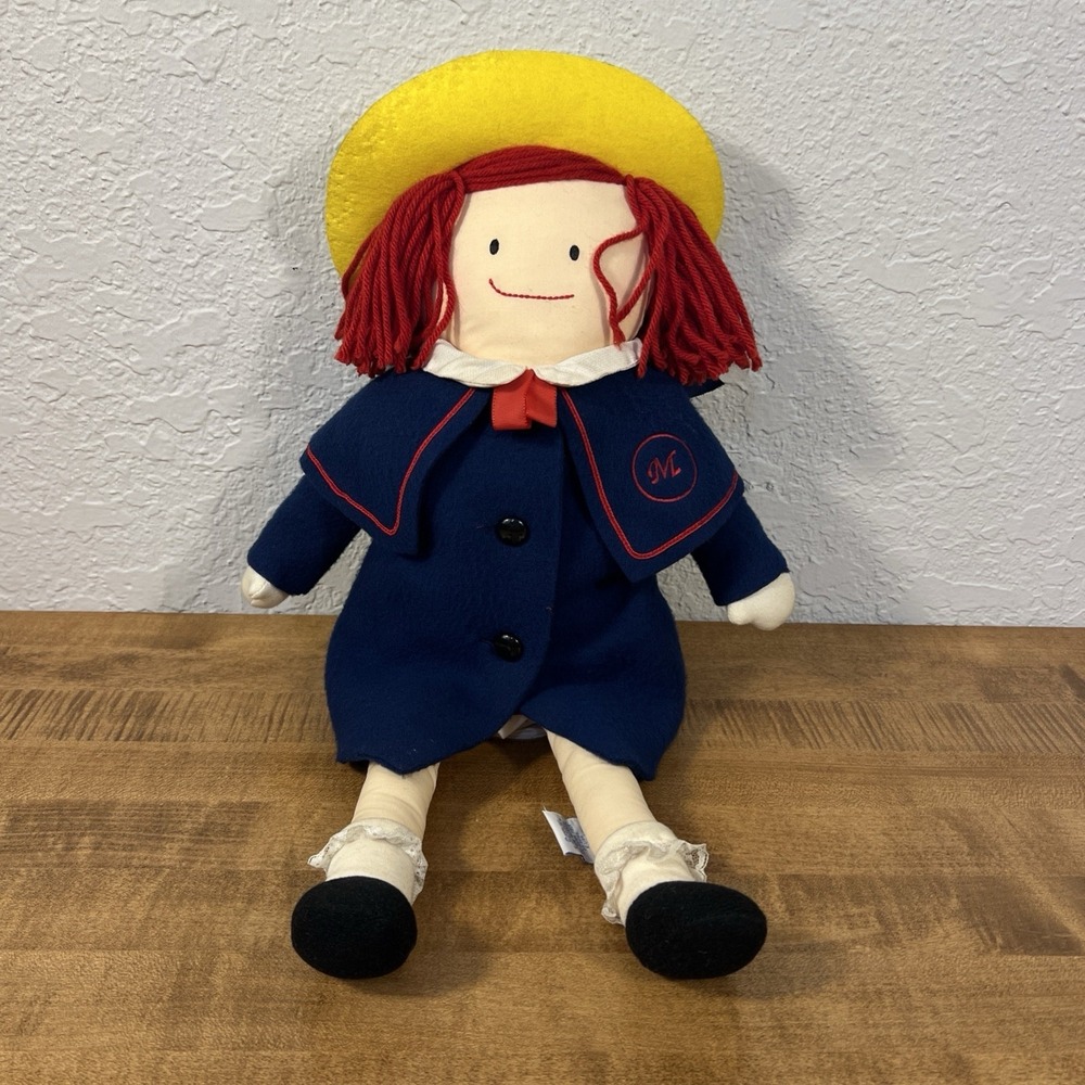 Eden Toys 1996 Madeline Plush Doll Style #33308 Private School Blue Coat 19"